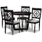 Baxton Studio Valerie Grey Upholstered and Dark Brown Wood 5-Piece Dining Set 172-9730-10898 - alternate 1